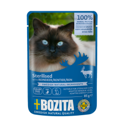 BOZITA STERILISED KAWAŁKI W SOSIE Z RENIFEREM SASZETKA 85g